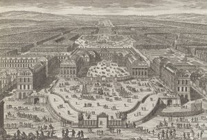 Vista general del castillo de Versalles, 1680s