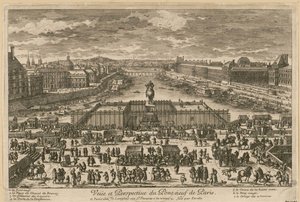 Vista del Pont Neuf en París, segunda mitad del siglo XVII