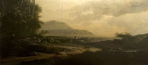 Paisaje con un camino sinuoso
