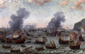 La batalla de Gibraltar durante la guerra de los Ochenta Años de Adam Willaerts