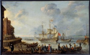 Barco pintado por Adam Willaerts (1577-1664). Siglo XVII. Le Havre, Museo de Bellas Artes de Adam Willaerts