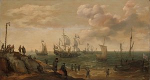 Barcos frente a una costa de Adam Willaerts