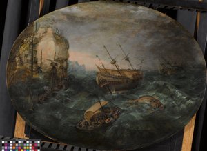 Naufragio en una costa rocosa de Adam Willaerts