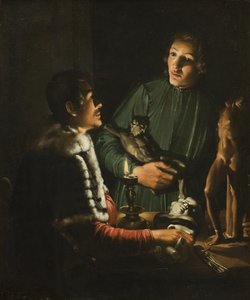 Dos escultores en la noche en Roma. Doble retrato de Francois Duquesnoy y Georg Petel de Adam de Coster