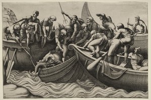 La captura de peces monstruosos de Adamo Scultori