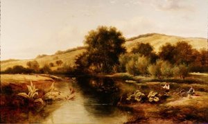 Niños pescando de Adams Barland