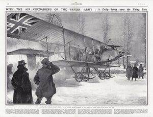Biplano británico en un aeródromo cerca de Hollebeke, Bélgica, Primera Guerra Mundial