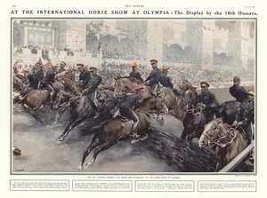 Exhibición de los 18º Húsares en el Show Internacional de Caballos en Olympia, Londres, 1914 de Addison Thomas Millar