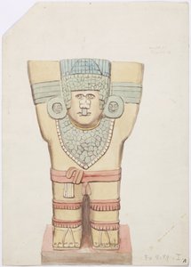 Cariatide I, cámara exterior, Templo Superior de los Jaguares (Templo A), Chichen Itza, México