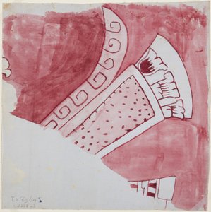 Copia de fragmento de pintura mural de la Casa de barrios, Teopancaxco, Teotihuacan, Estado de México de Adela Breton