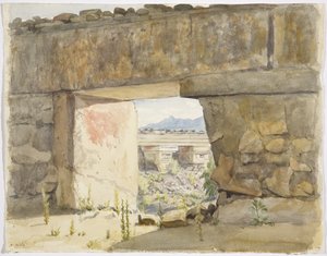 Edificios en ruinas en Mitla, Oaxaca de Adela Breton