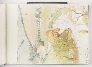 Cuaderno de bocetos de dibujos en tinta y grafito y acuarelas de Adela Breton
