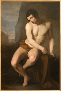 Desnudo masculino (Prometeo) (óleo sobre lienzo) de Adeodato Malatesta or Malatesti