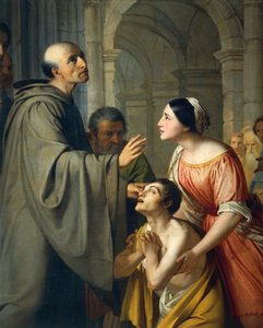San Mauro Abad devolviendo la vista a un joven ciego de Adeodato Malatesta or Malatesti