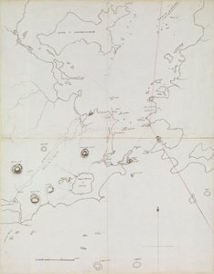 Carta del puerto de Río de Janeiro, Brasil, c.1849 (pluma, tinta)