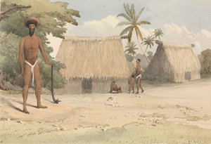 Feejee hair-dressing; de uno de los hijos menores de Tanoa, 7 de octubre de 1849 [Fiji]