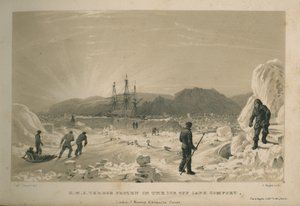 H.M.S. Terror congelado en el hielo frente a Cape Comfort de Admiral William Henry Smyth