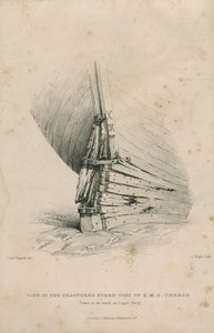 Vista del palo de popa fracturado del H.M.S. Terror : tomada en la playa de Lough Swilly. de Admiral William Henry Smyth