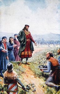 Carlos IV inspeccionando uvas durante su fomento de la viticultura en Bohemia, principios del siglo XX de Adolf (after) Liebscher