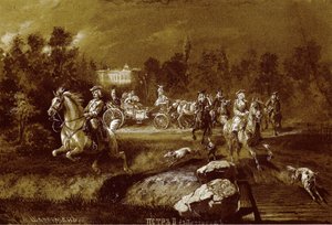 Pedro II en Peterhof de Adolf Charlemagne