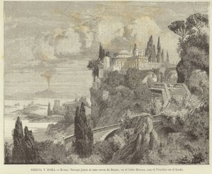 Grecia y Roma - Roma: Paisaje junto al mar en el Cabo Miseno con el Vesubio al fondo de Adolf Closs