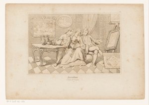 Casanova y el duque de Matalone Mirando el arte erótico con Leonilde de Adolf Gnauth