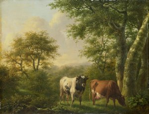 Paisaje con ganado de Adolf Karel Maximiliaan Engel