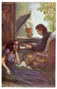 Músico y compositor, Frédéric Chopin, con George Sand por Adolf Karpellus de Adolf Karpellus