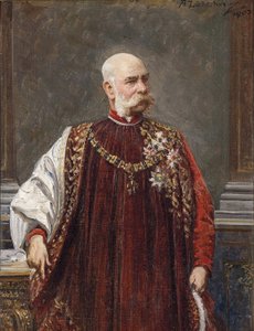 Retrato de Francisco José I de Austria como Gran Maestre del Toisón de Oro, 1903 de Adolf Liebscher