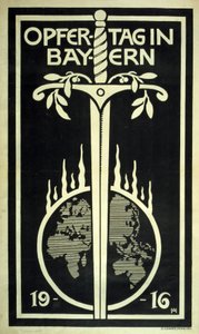 Cartel alemán de Fundrasing "Día del Sacrificio en Baviera de Adolf Munzer