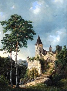 Castillo en las Montañas de Adolf Rudolf Holtzhaub