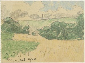 Campo de trigo entre árboles de Adolf le Comte