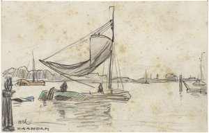 Barcos de vela en el Zaan, cerca de Zaandam