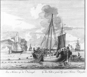 «Un pescador de arenques trabajando» (n.º 8 de la serie sobre la pesca del arenque) de Adolf van der Laan