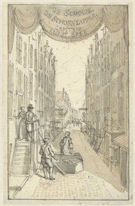 Diseño para la portada de la obra De Schoenlapper-Capityn o Krispyns Koddige Schakinge de Adolf van der Laan