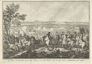 Relieve de Turín, 1706 La ciudad de Turín, profanada por el duque y el príncipe de Saboya el 7 de septiembre de 1706 (título sobre objeto) de Adolf van der Laan