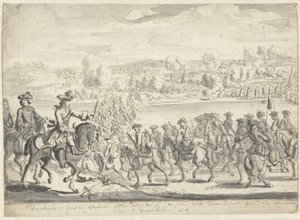 Paso del ejército sajón a través del Vístula el 8 de diciembre de 1715 de Adolf van der Laan