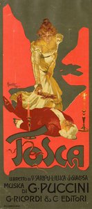 Cartel para la ópera Tosca de G. Puccini, 1899 de Adolfo Hohenstein
