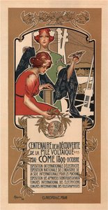 El 100º aniversario del descubrimiento de la batería eléctrica por Volta, 1898 de Adolfo Hohenstein