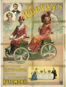 Los Wortley en su gran novedad musical eléctrica de transformación Automobil de Adolph Friedländer