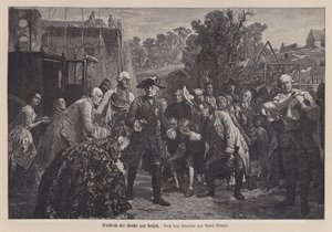 Federico el Grande, Rey de Prusia, en un viaje de Adolph Friedrich Erdmann von (after) Menzel