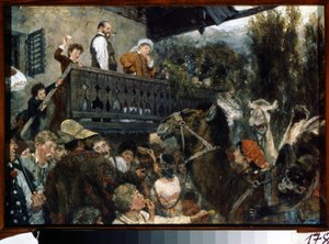 Un circo ambulante de Adolph Menzel