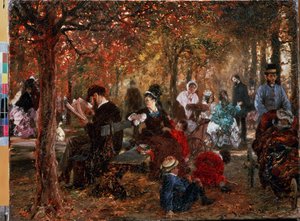 "" Dans le jardin du Luxembourg a Paris "" (En el Jardín de Luxemburgo) Peinture d
