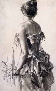 Vista Trasera de una Mujer, 1888 de Adolph Menzel