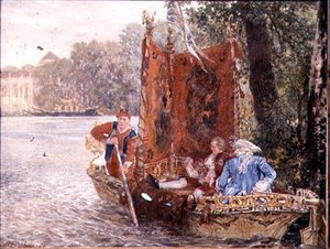 Viaje por el río en Rheinsburg, 1860