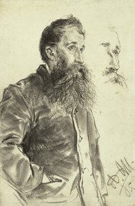 Estudio de un hombre con barba, su mano en el bolsillo