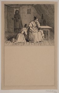 Una familia pobre. No. 25 en Chr. Winther y M. Rørbye, "25 Imágenes para niños pequeños" de Johan Adolph Kittendorff