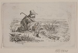 Un caminante sentado