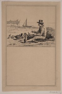 El pescador y el pato. Nº 17 en Chr. Winther y M. Rørbye, "25 Imágenes para niños pequeños" de Johan Adolph Kittendorff