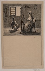 Madre e hijo. Nº 18 en Chr. Winther y M. Rørbye, "25 Imágenes para niños pequeños" de Johan Adolph Kittendorff